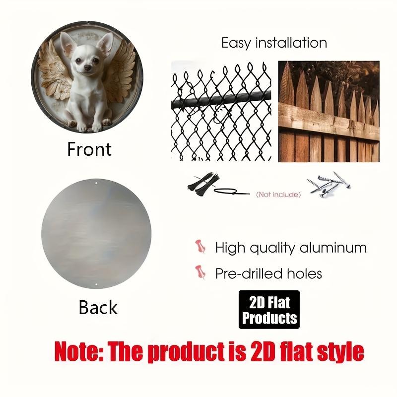 2D Flat, 1pc, Chihuahua Theme, - Home Bar And Kitchen reseña y precio