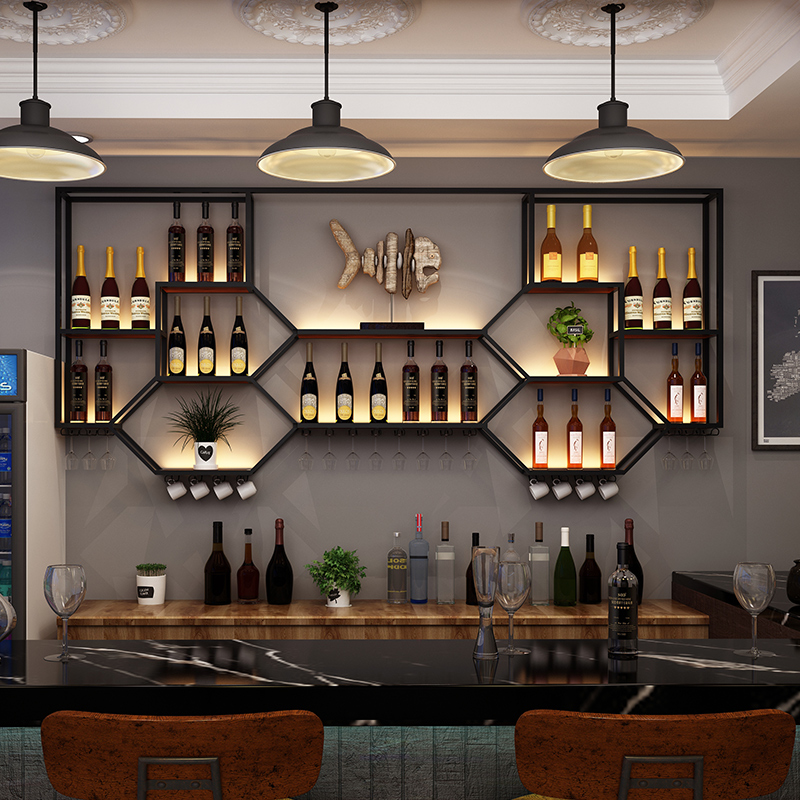 Metal Shelves Wine Cabinet Liv - Home Bar Shelf reseña y precio