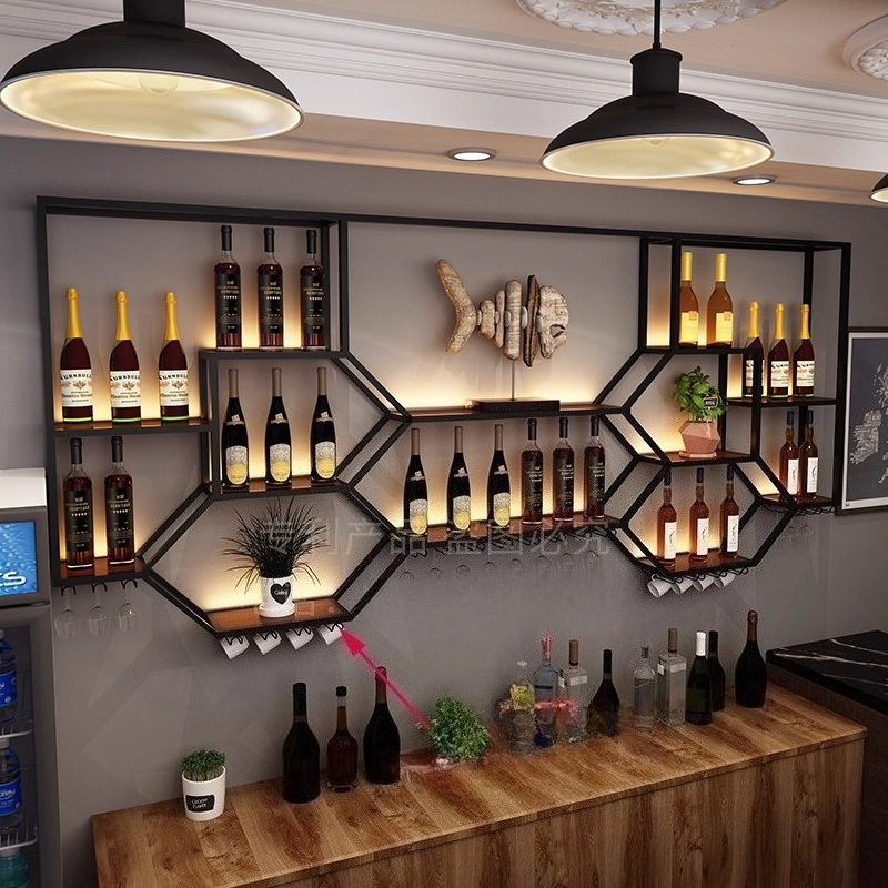 Metal Shelves Wine Cabinet Liv - Home Bar Shelf reseña y precio