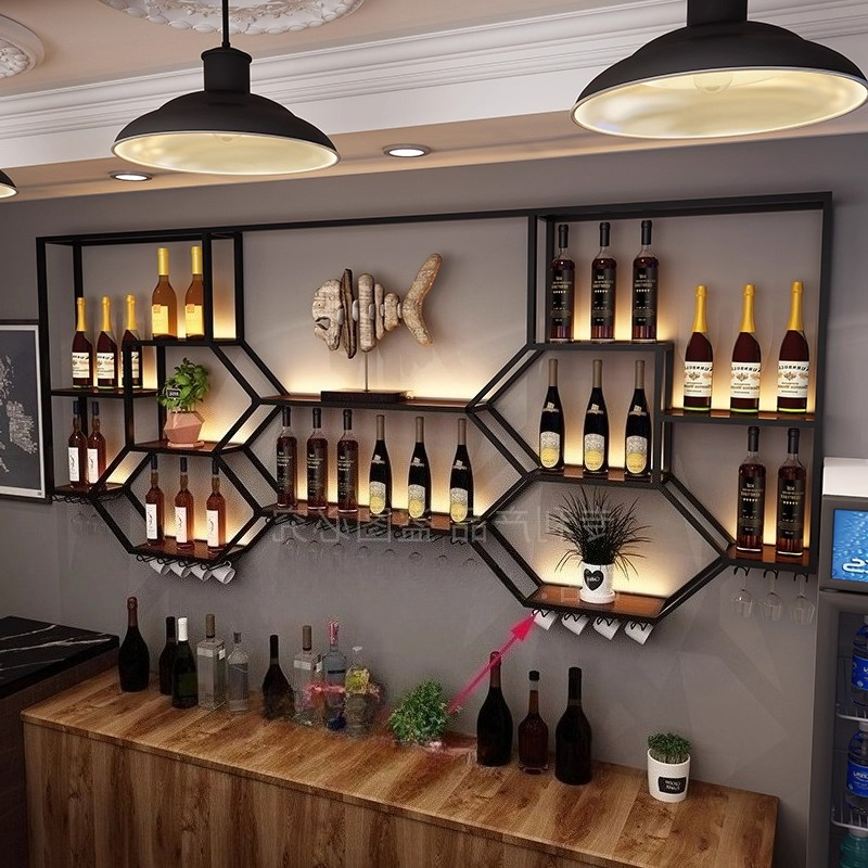 Metal Shelves Wine Cabinet Liv - Home Bar Shelf reseña y precio