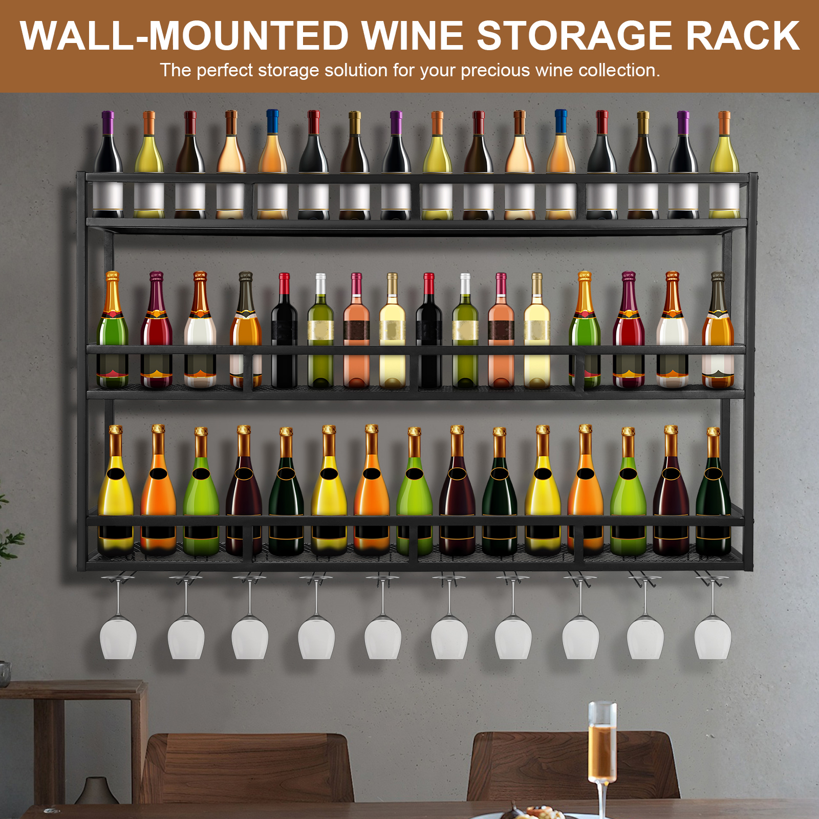 Bar Liquor Bottle Display Shel - Home Bar Shelf reseña y precio