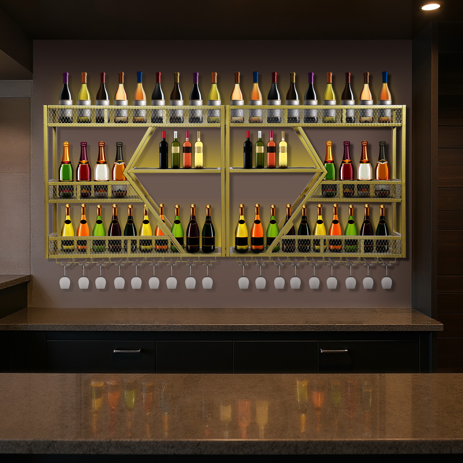 Metal Wine Bottles Storage Dis - Home Bar Shelf reseña y precio