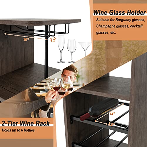 3-Piece Industrial Bar Set: Br - Home Bar And Counter reseña y precio