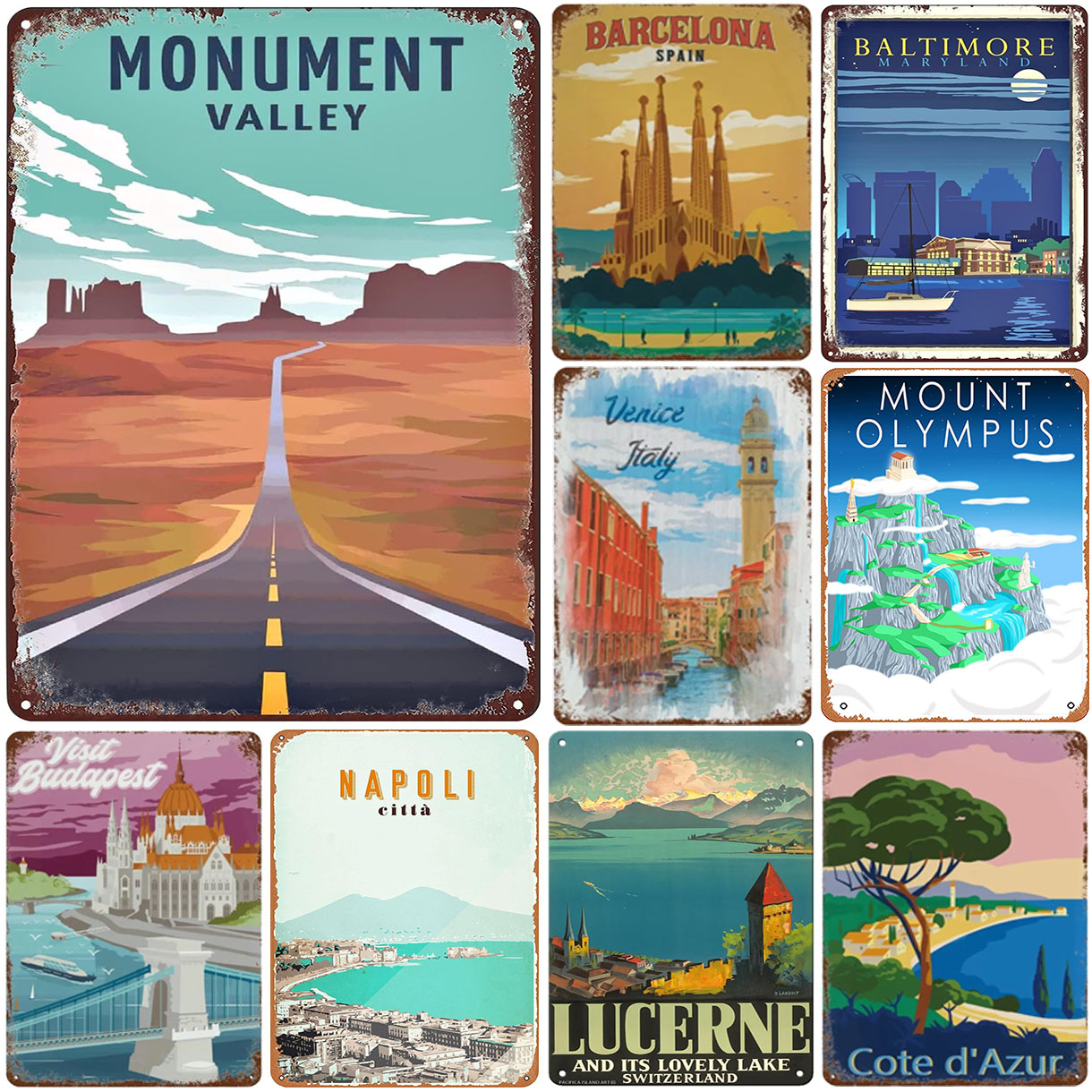 Vintage Travel Metal Sign Retr - Home Barcelona reseña y precio