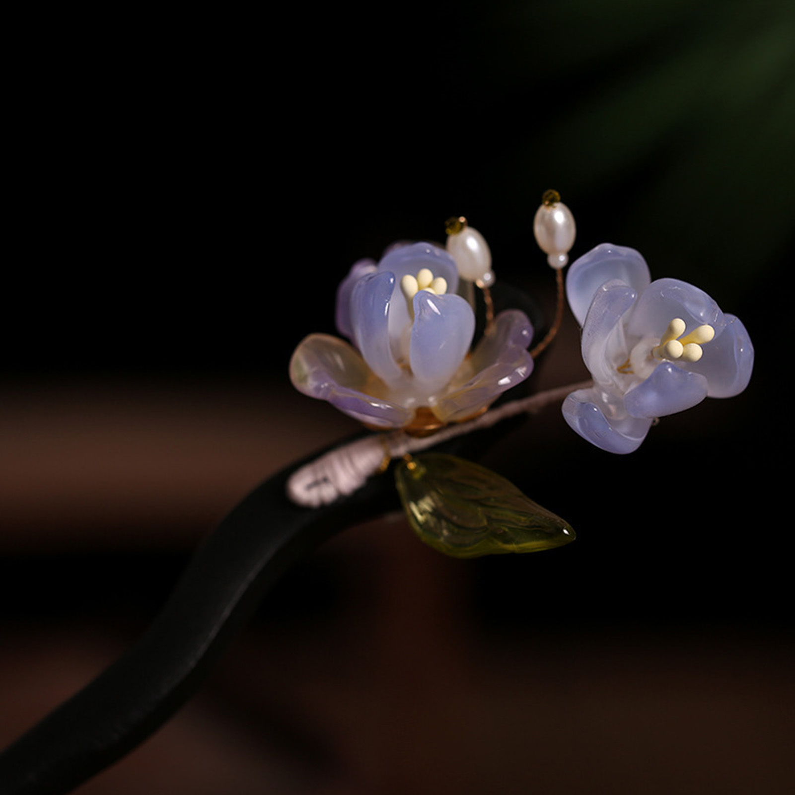 Vintage Wooden Flower Hairpin  - Old Fashioned Glass reseña y precio