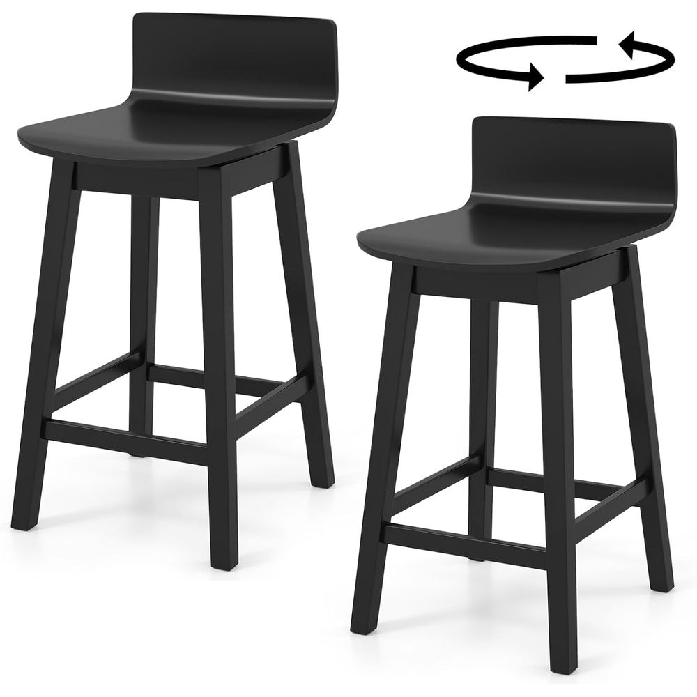 Swivel Solid Wood Bar Stools S - Home Bar And Counter reseña y precio