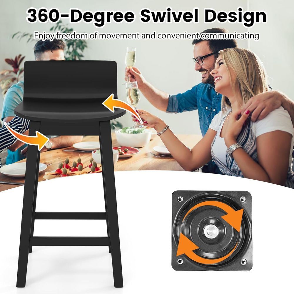 Swivel Solid Wood Bar Stools S - Home Bar And Counter reseña y precio